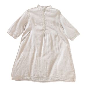 Elena Baldi Cream Linen Mini‎ Dress Size S